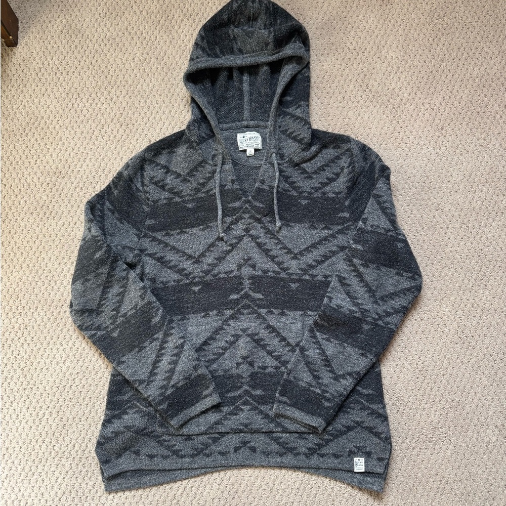Lucky Brand Charcoal Knit Hoodie Size Medium
